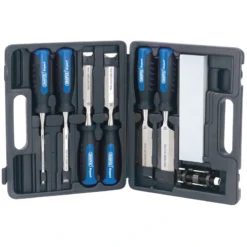 Draper Tools Draper 88605 8 Piece Wood Chisel Set With Sharpening Stone & Honing Guide