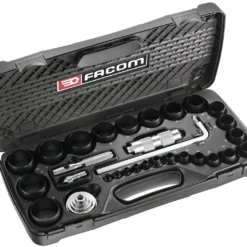 Facom 245.J2A 26 Piece Gasket Punch Kit Cutting Capacity 3-50mm (Punch) &amp; 44-420mm (Calipers)