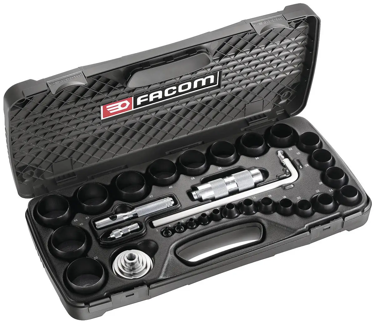 Facom 245.J2A 26 Piece Gasket Punch Kit Cutting Capacity 3-50mm (Punch) & 44-420mm (Calipers)