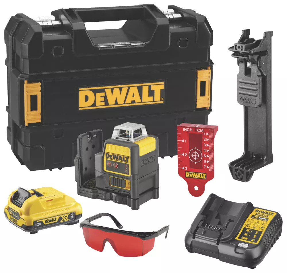 DeWalt DCE0811D1R-GB 12V 1 X 2.0Ah Li-Ion XR Red Self-Levelling Multi-Line Laser Level