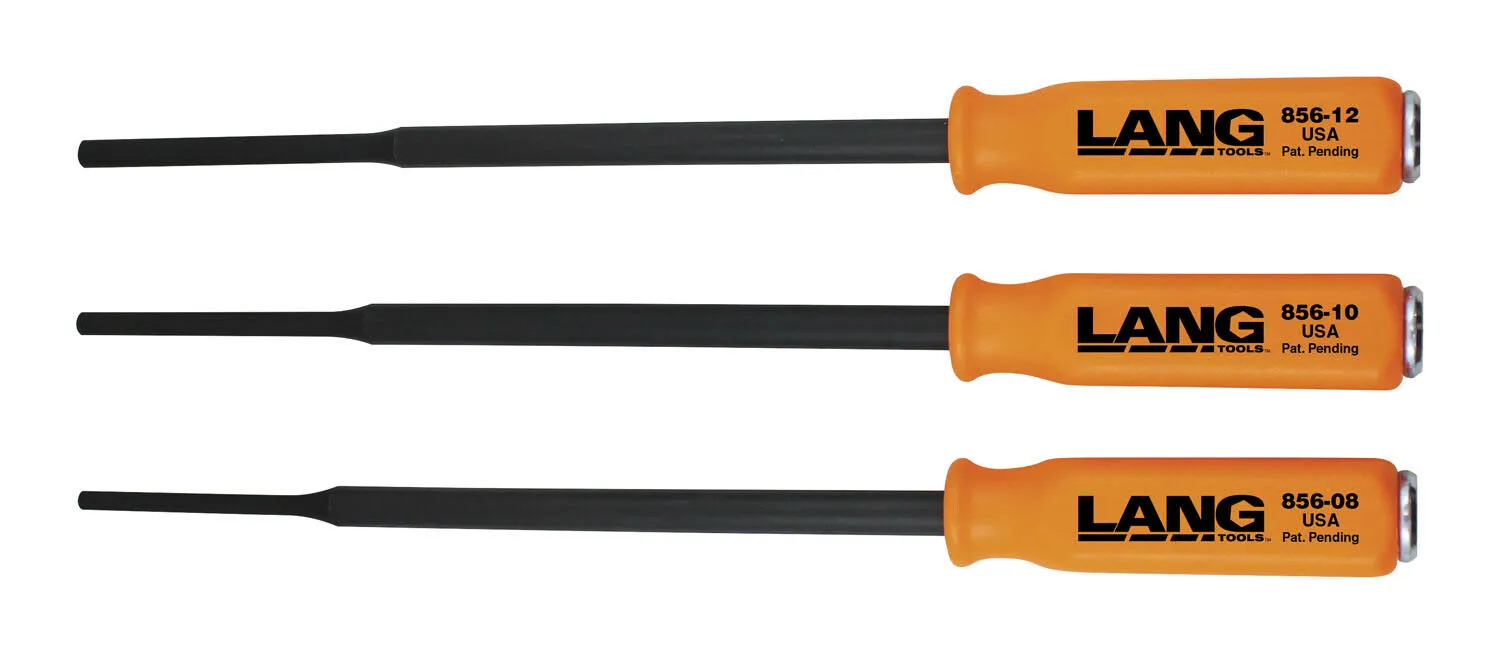 Lang (USA) 856-3ST 3 Pce Extra-Long 400mm Pin Punches - Handle & Striking Cap