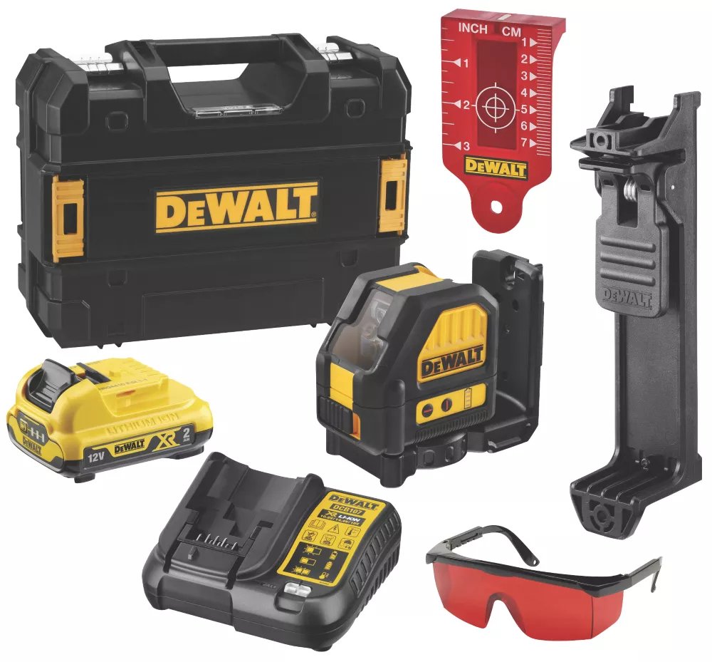 DeWalt DCE088D1R-GB 12V 1 X 2.0Ah Li-Ion XR Red Self-Levelling Cross-Line Laser Level - Image 4
