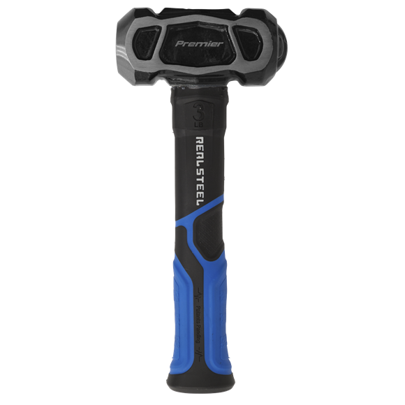 Sealey CHU301 3lb Unbreakable Club Lump Hammer Carbon Steel Head & Rubber Grip - Image 2