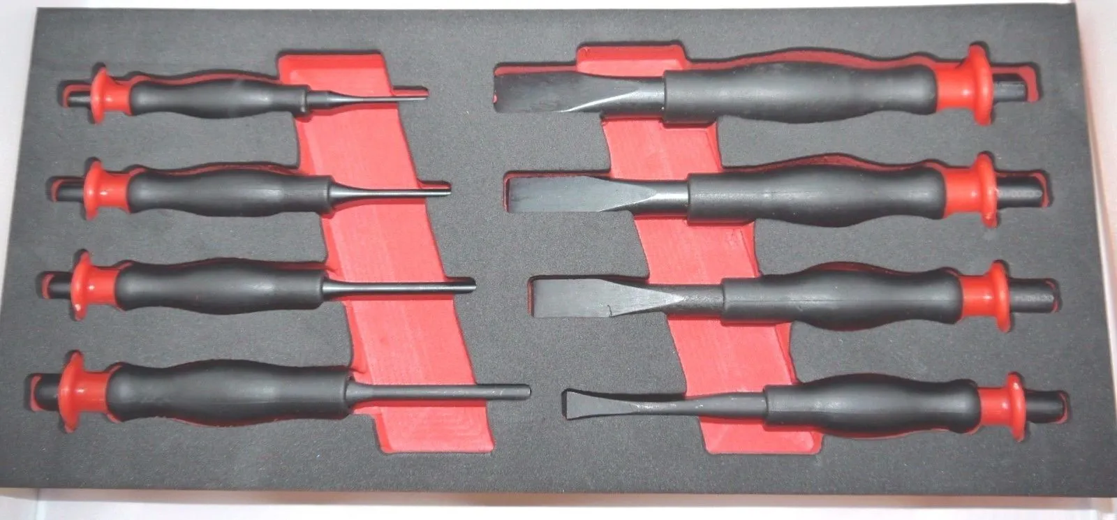Britool Hallmark HMPC8TC 8 Piece Punch And Chisel Set With Comfort Grip Handles